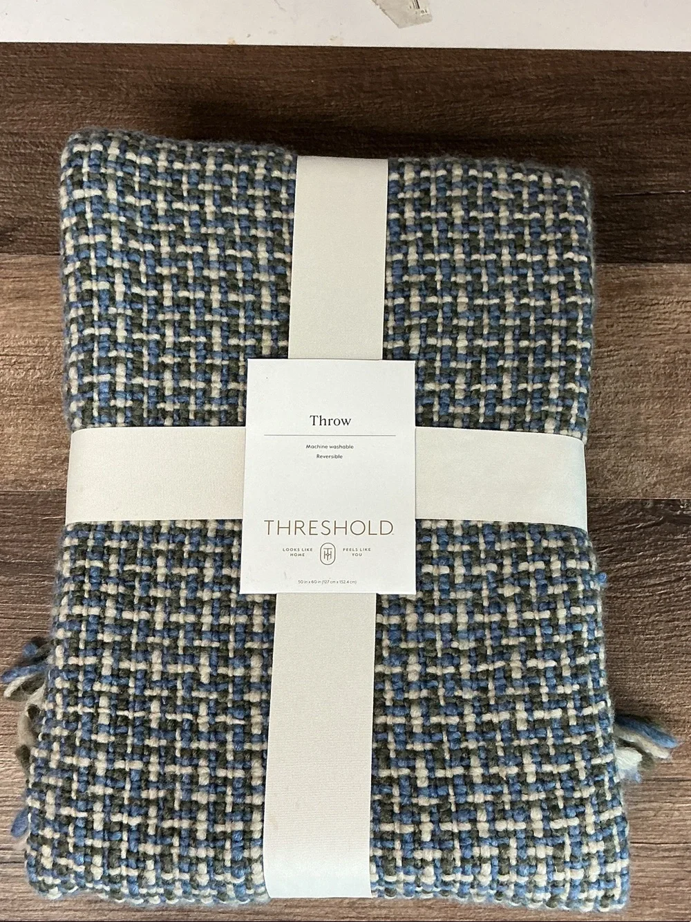 Threshold Woven Throw Blanket- Neutral/Blue/Green